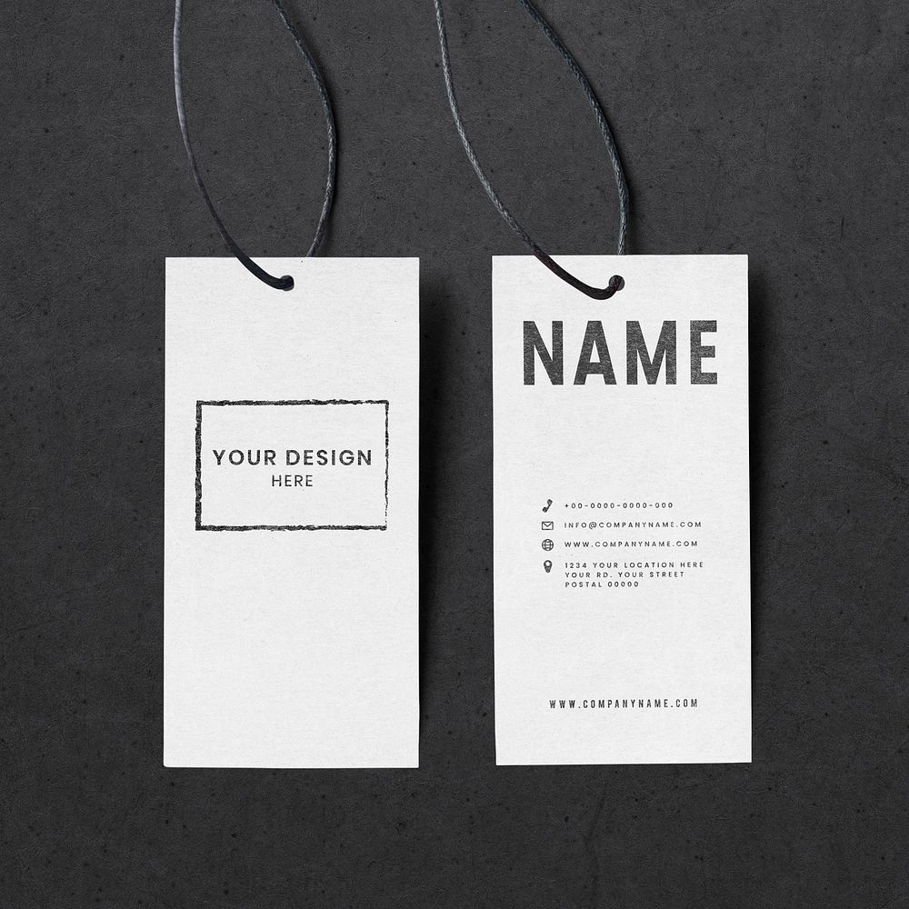 Clothing tag label mockup psd for fashion brands