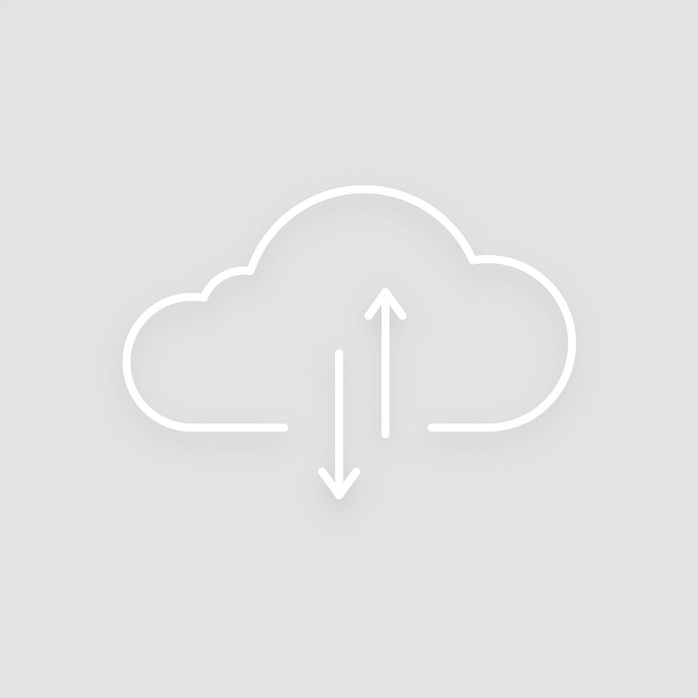 Minimal cloud icon psd digital networking system