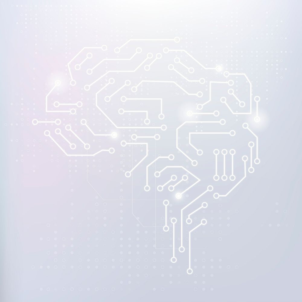 AI technology brain background psd digital transformation concept