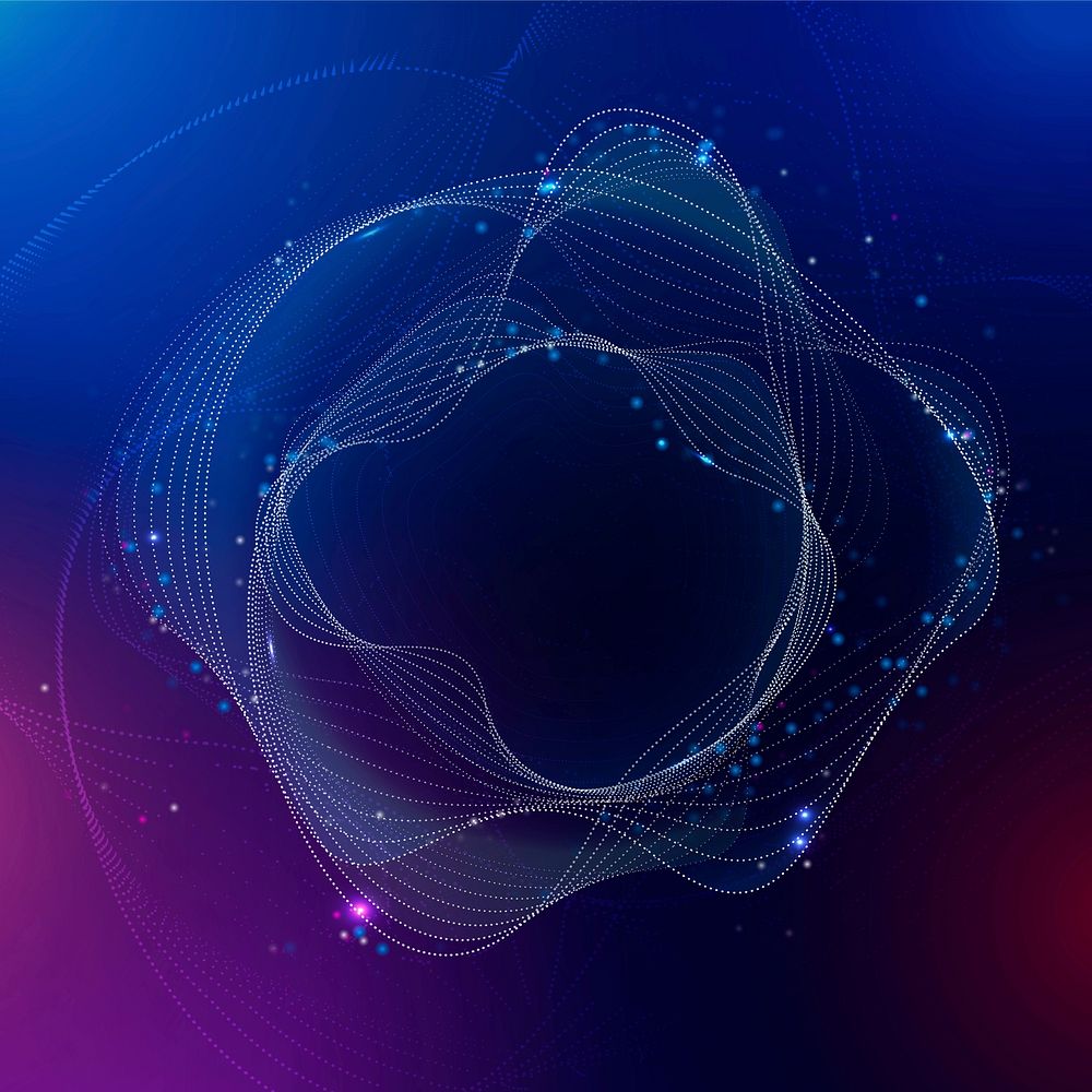 Virtual assistant circle background vector purple gradient disruptive technology