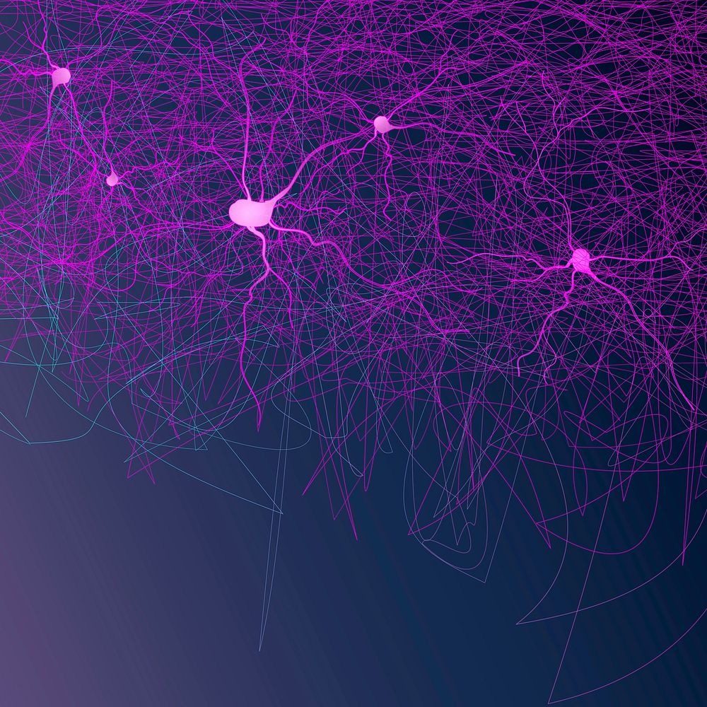Pink nerve network banner vector digital healthcare
