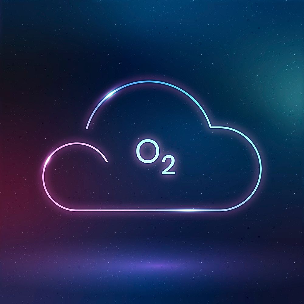 Cloud O2 icon psd oxygen symbol for air pollution