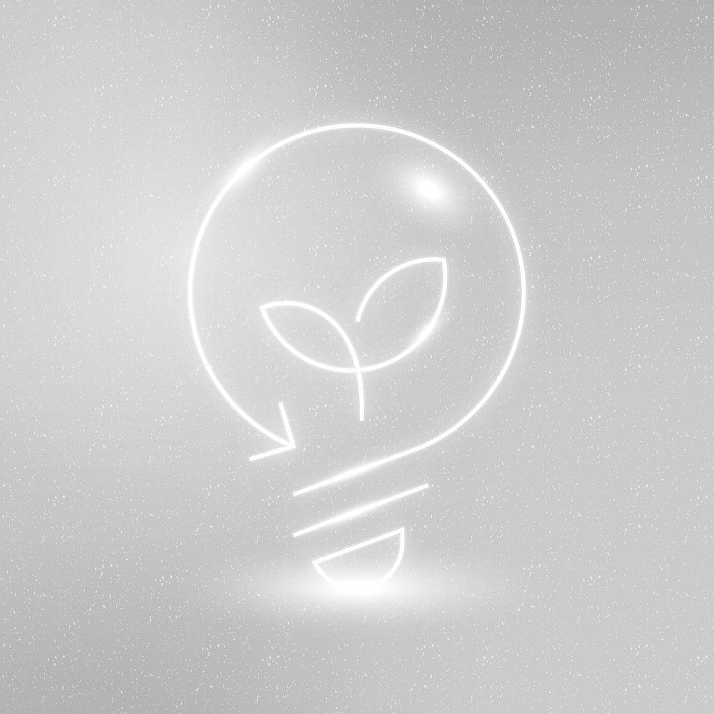 Environmental light bulb icon vector clean technology symbol