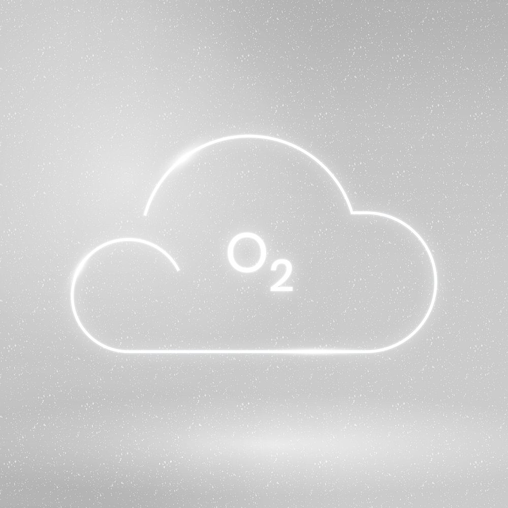 Cloud O2 icon psd oxygen symbol for air pollution