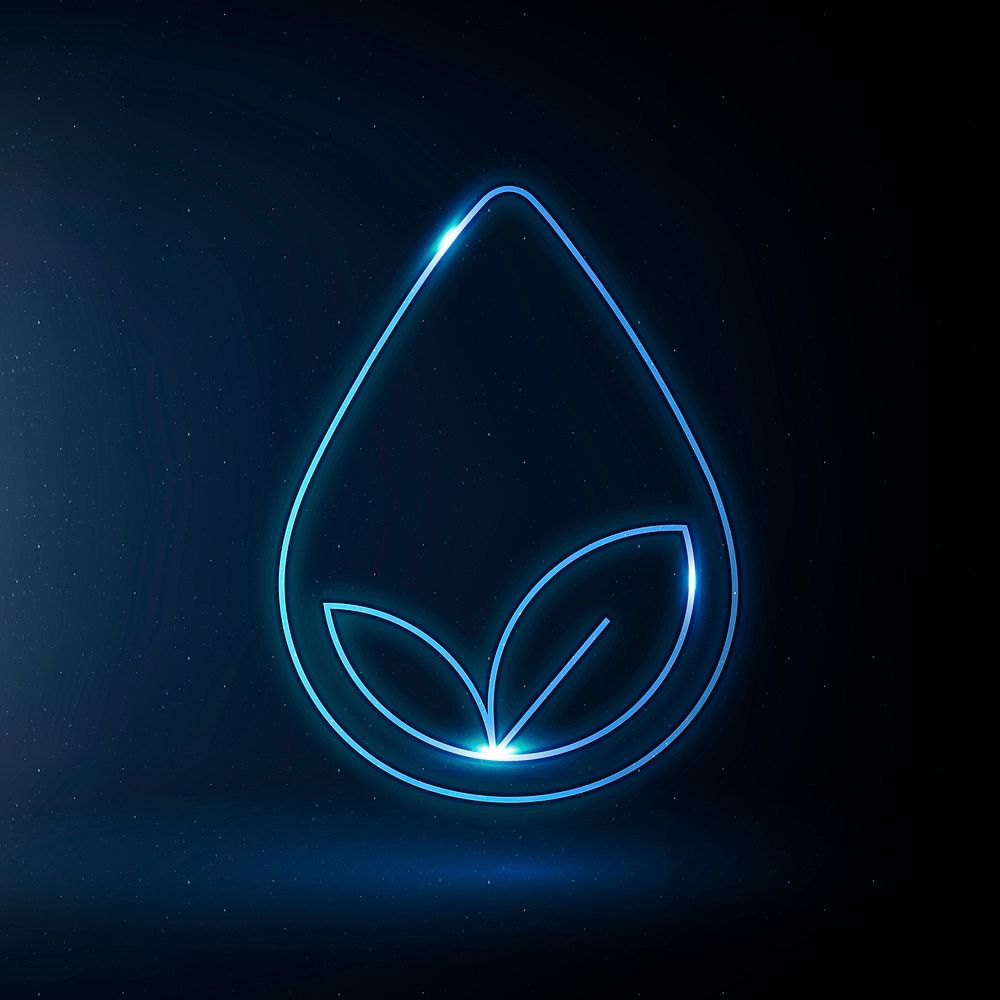 Water droplet icon vector environmental conservation symbol