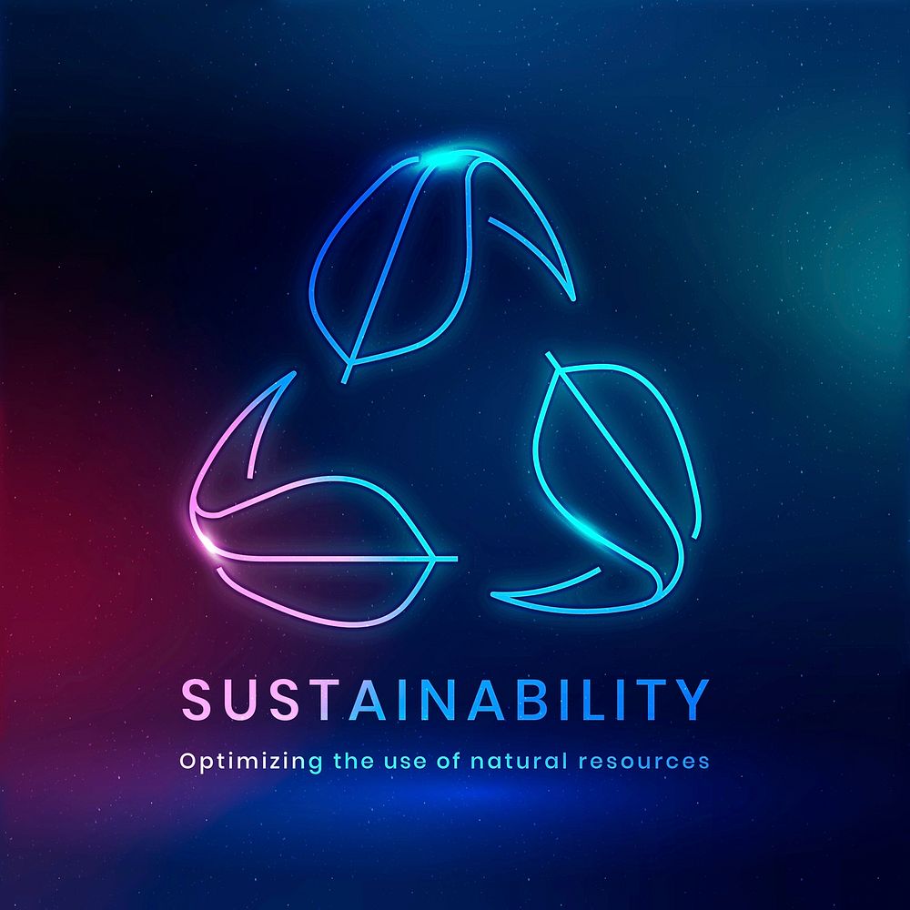 Sustainability environmental logo vector with text