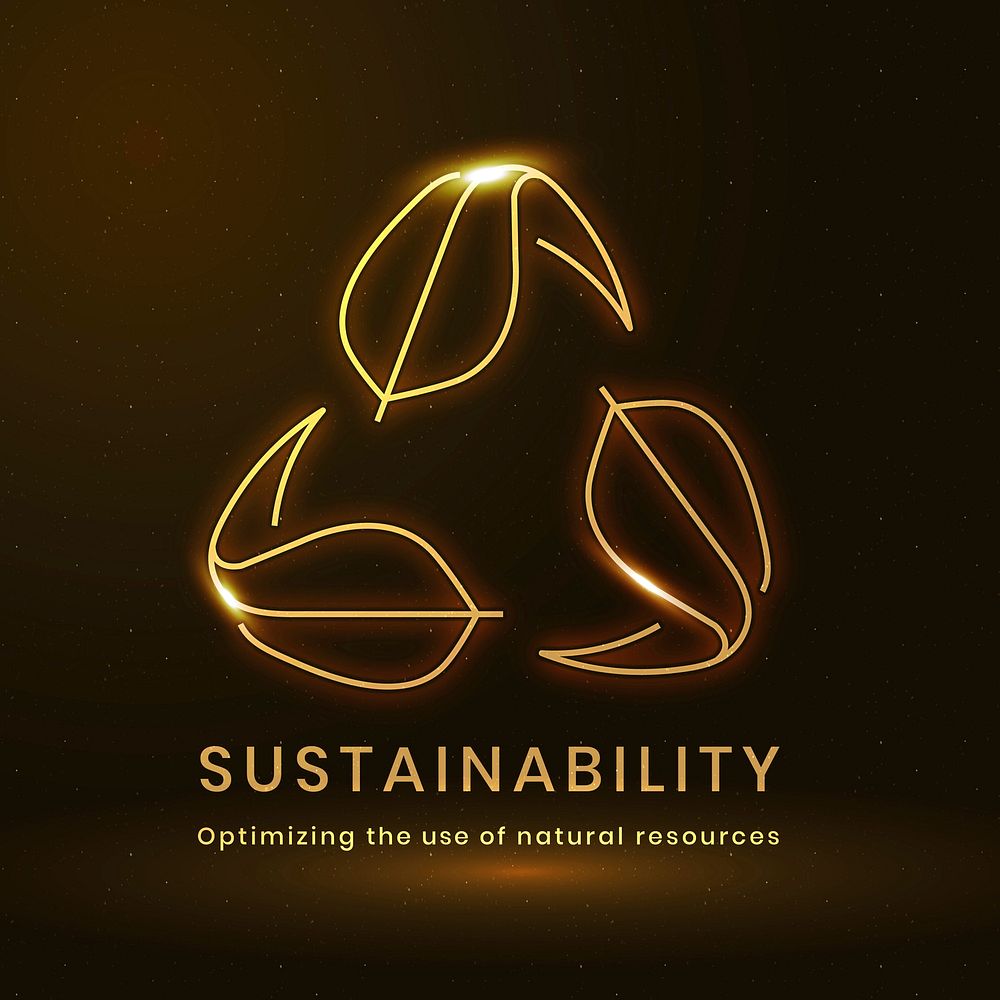 Sustainability environmental logo vector with text