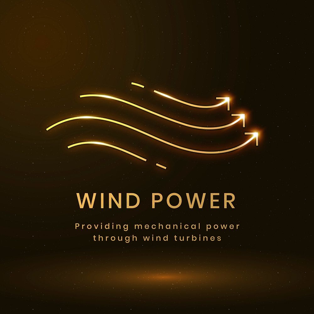 Wind power environmental logo psd with text