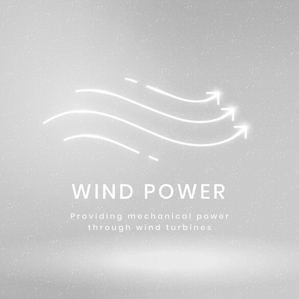 Wind power environmental logo vector with text