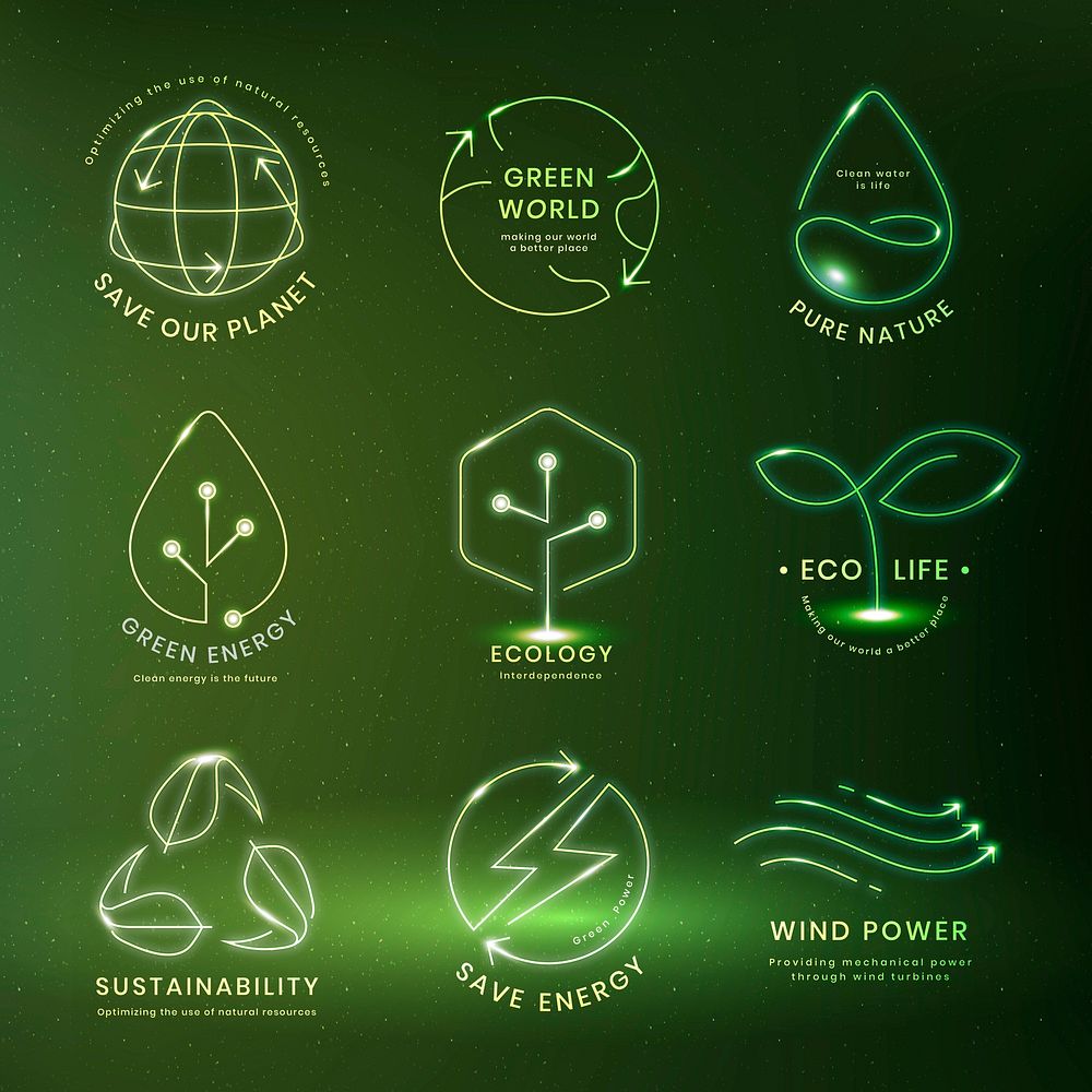 Environmental logo vector with text set