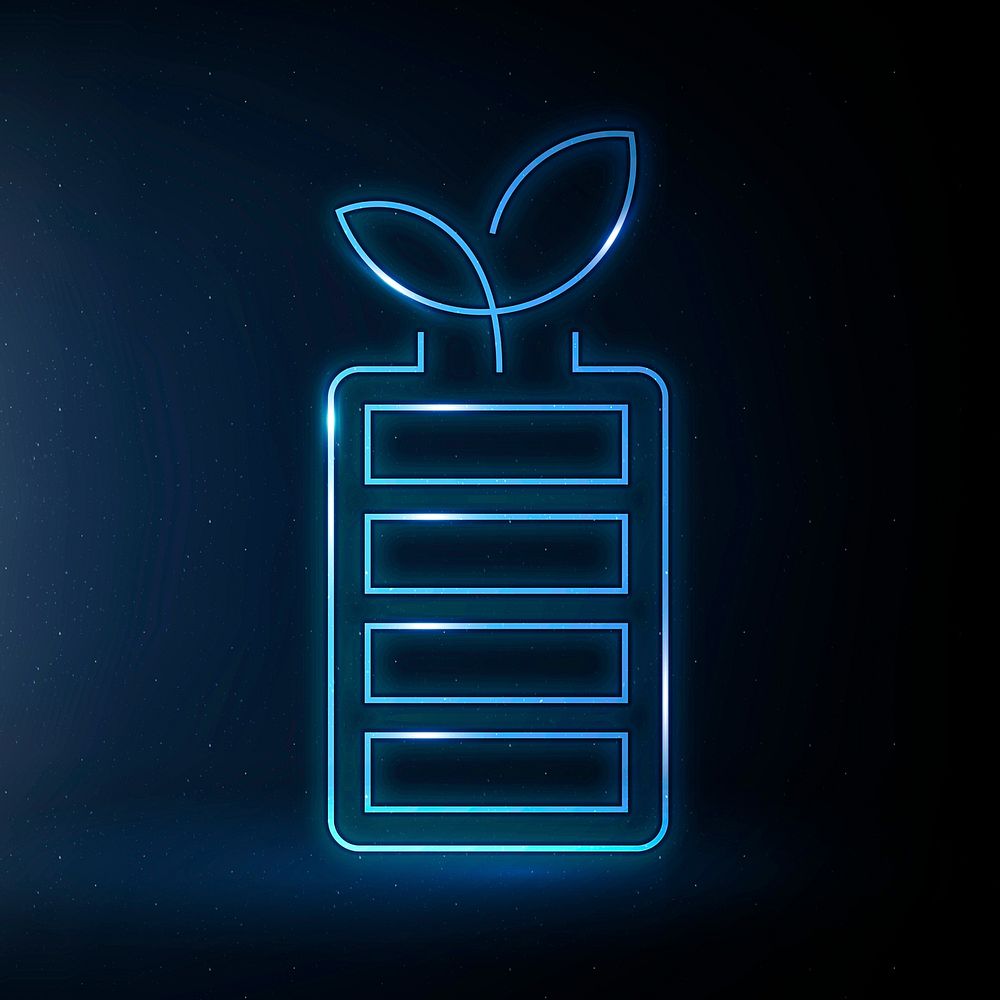 Rechargeable battery icon vector environmental friendly symbol