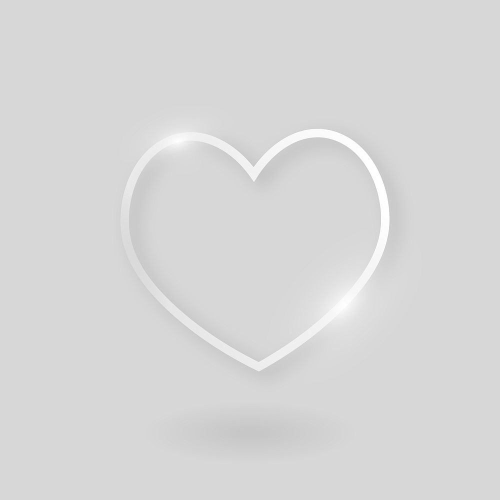 Heart psd technology icon in silver on gray background