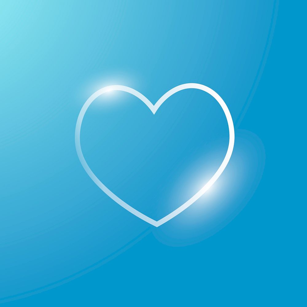 Heart psd technology icon in silver on gradient background