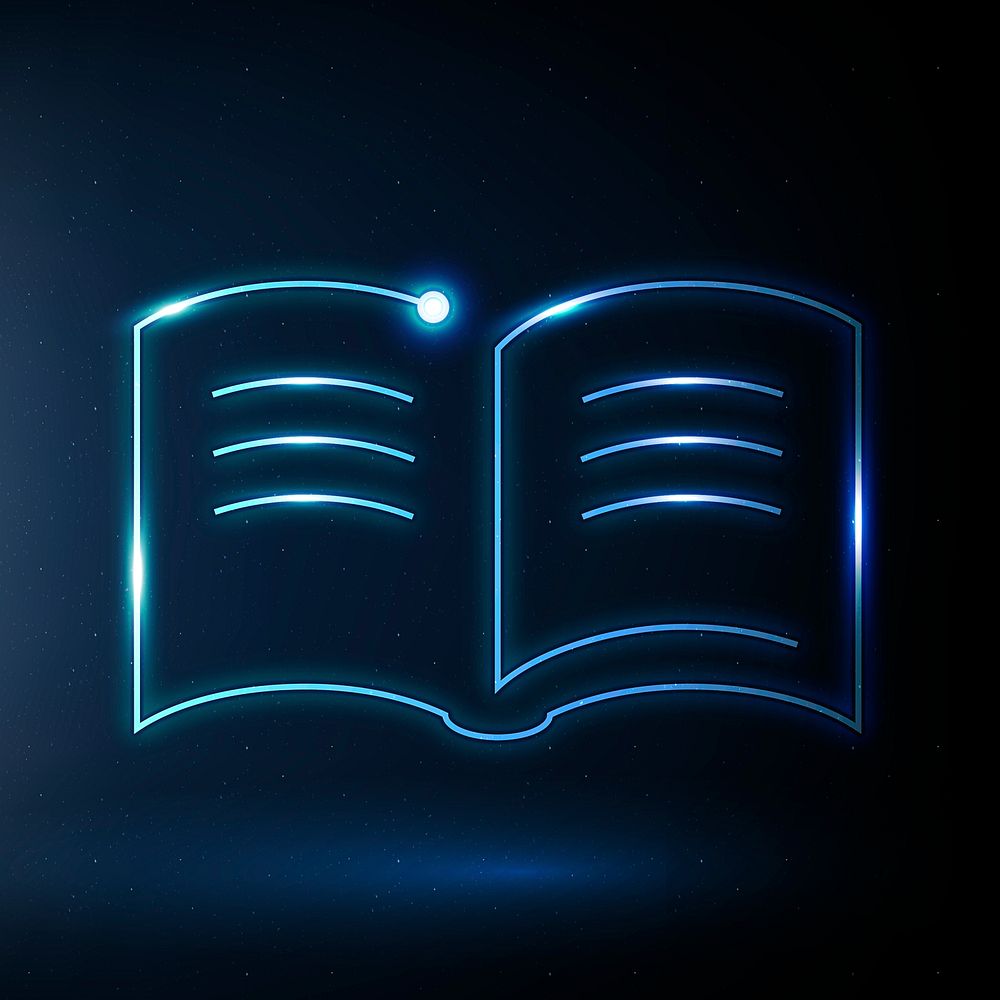 Textbook education icon psd blue e-book technology graphic