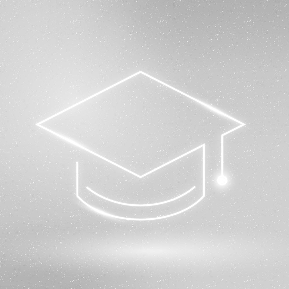 Graduation cap education icon psd white digital graphic