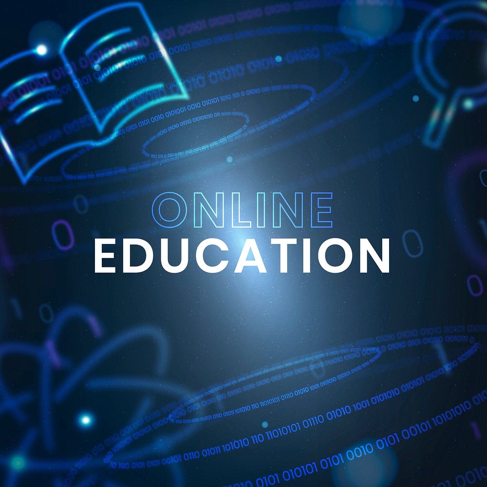 Online education technology template vector social media post