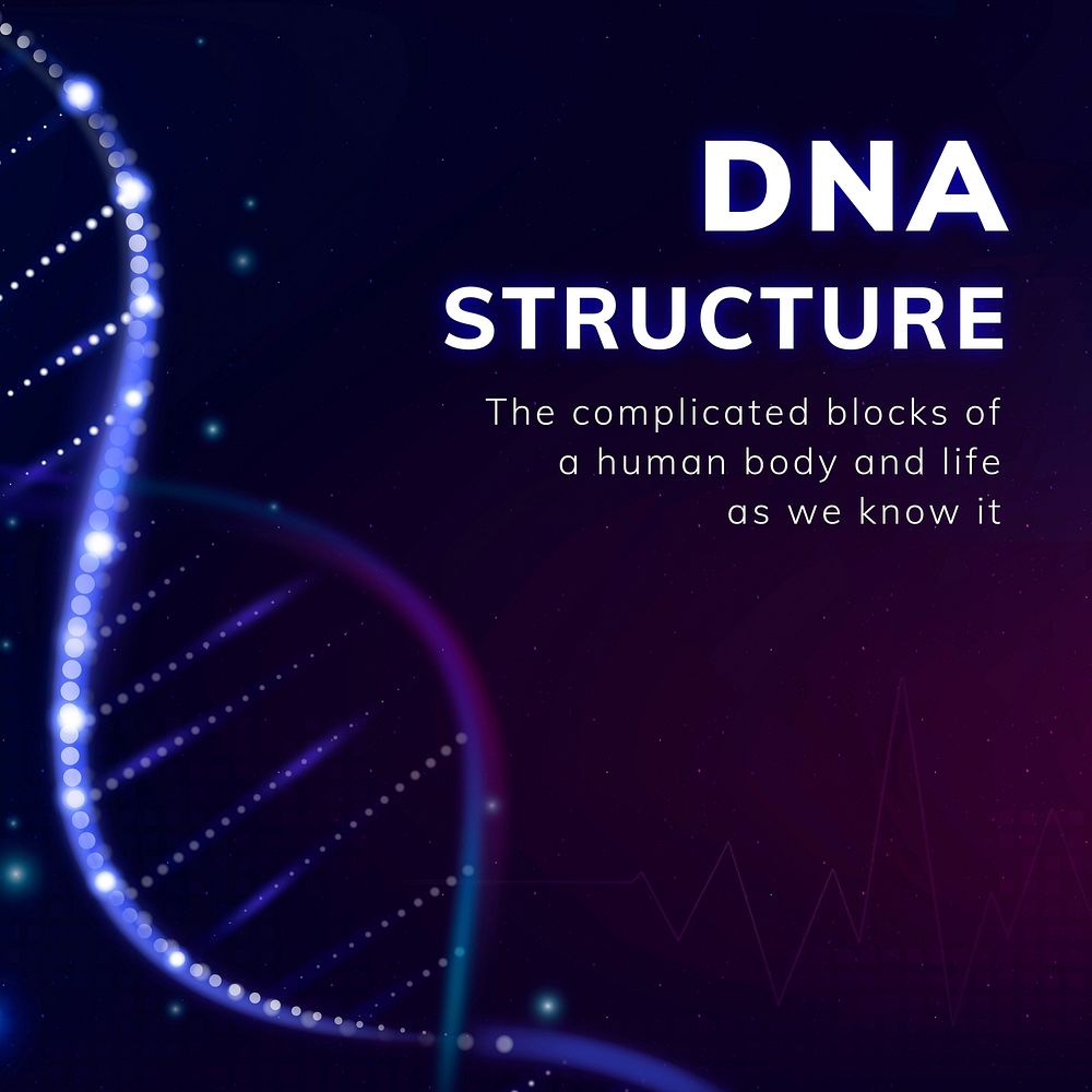 DNA structure biotechnology template vector social media post