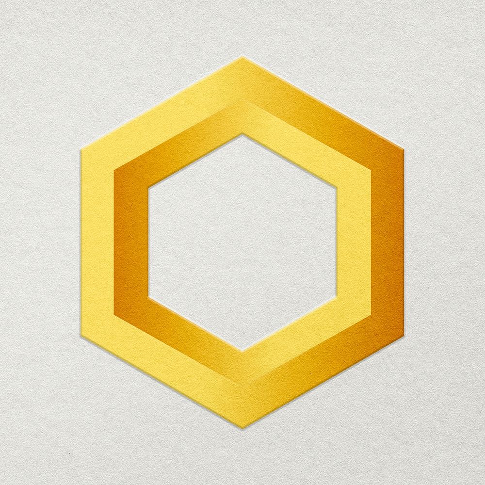 Chainlink blockchain cryptocurrency icon psd in gold open-source finance concept