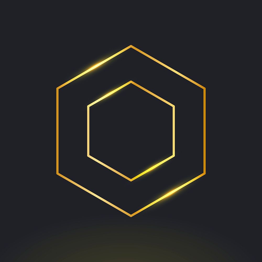 Chainlink blockchain cryptocurrency icon psd in gold open-source finance concept
