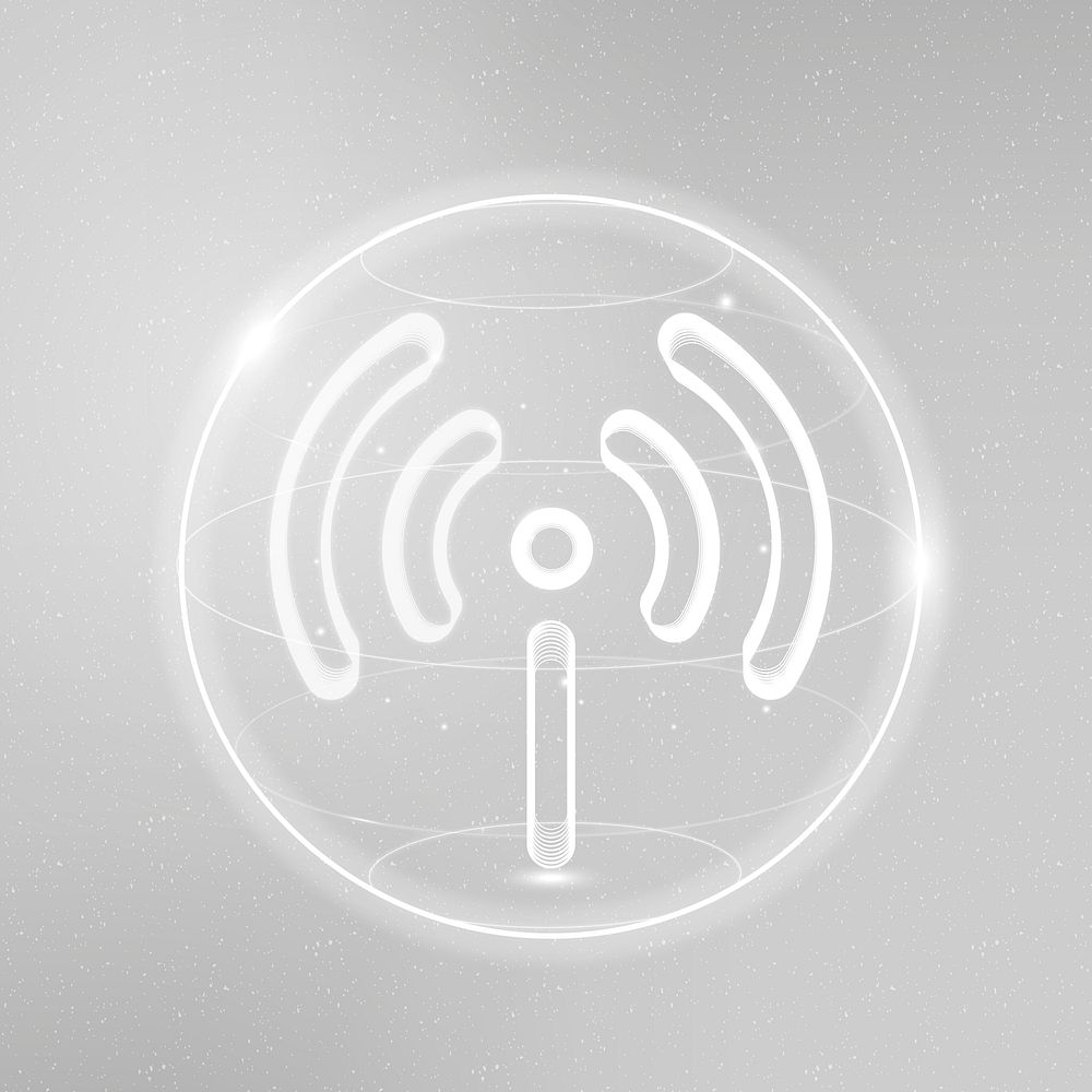 Hotspot network technology icon vector in white on gradient background