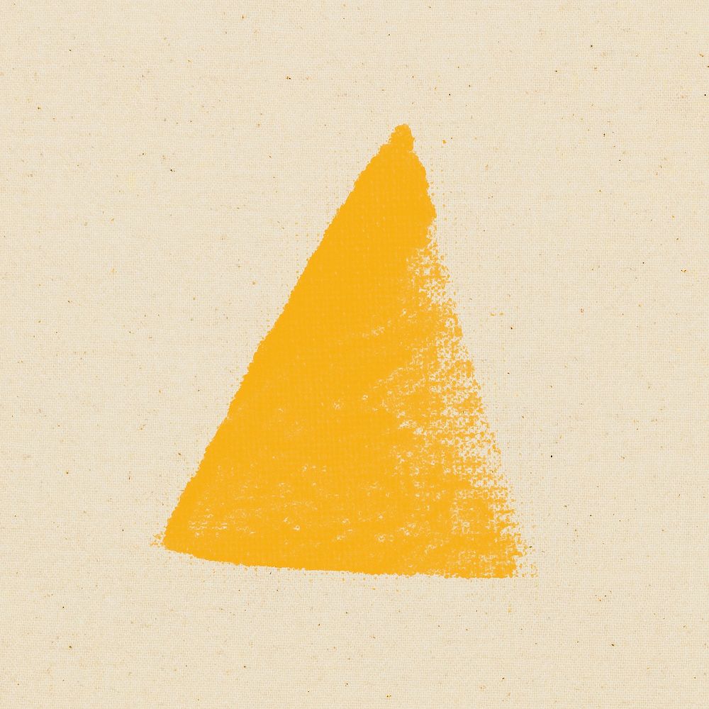 Yellow triangle paint stamp psd DIY artwork