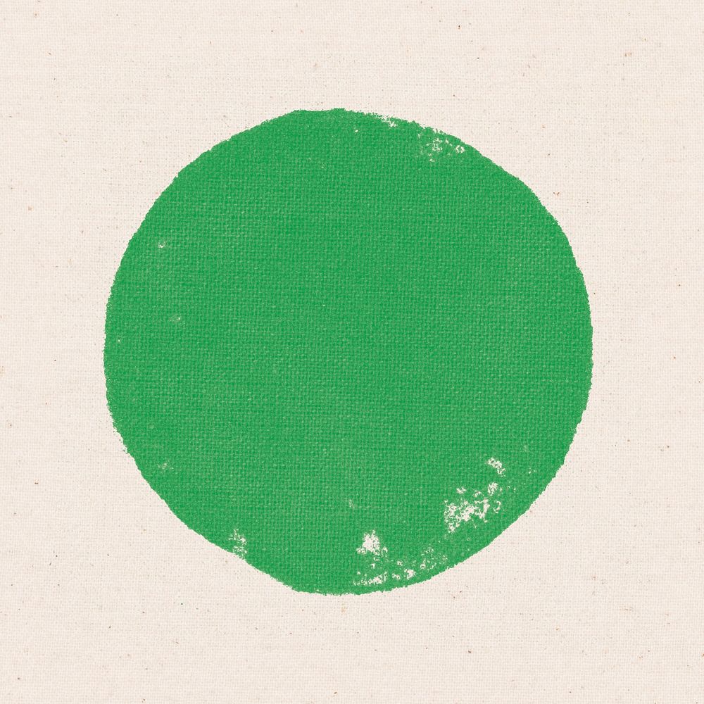 Green round block print psd paint stamp DIY artwork