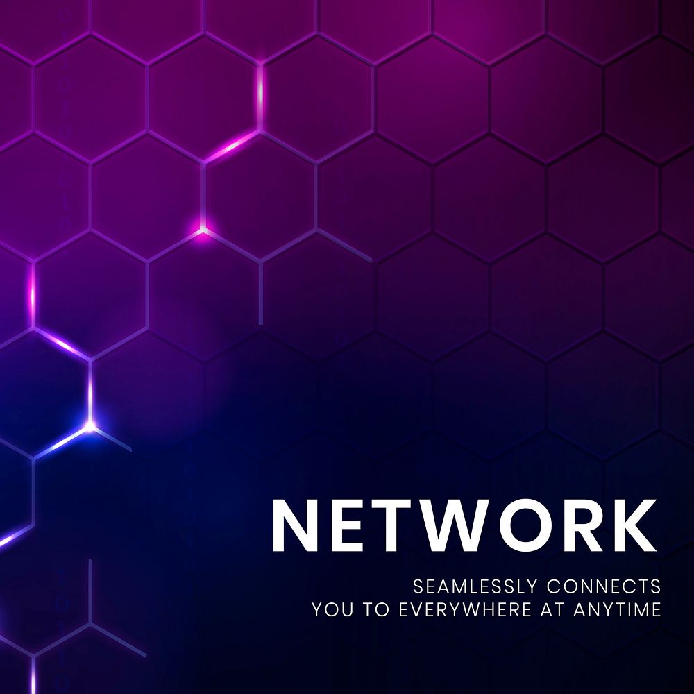 Network technology template vector with digital background