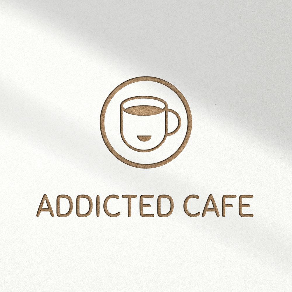 Deboss logo mockup psd for cafe on white background