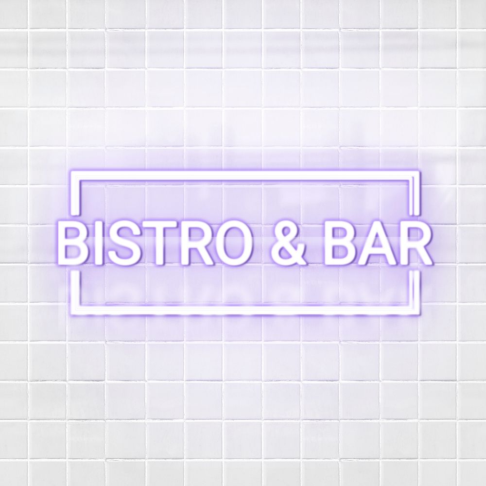 Neon emboss logo mockup psd in purple on white tile background