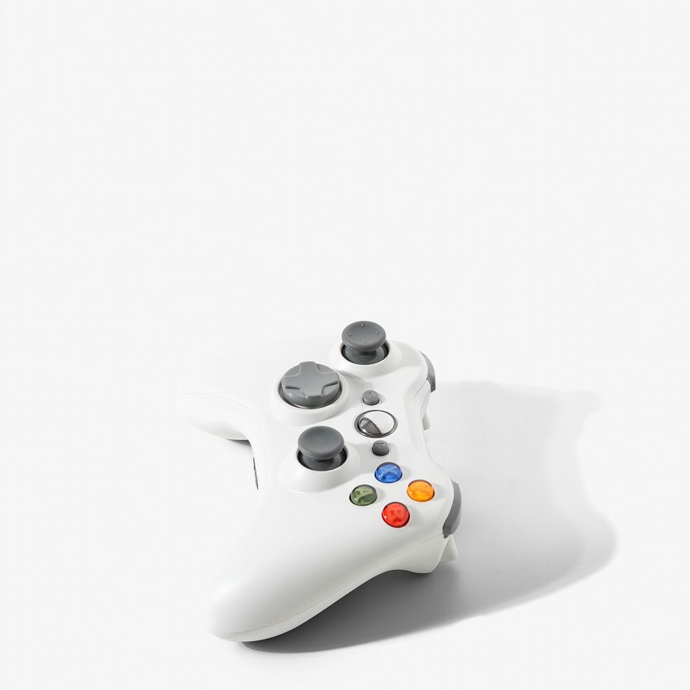 White gaming console entertainment technology concept