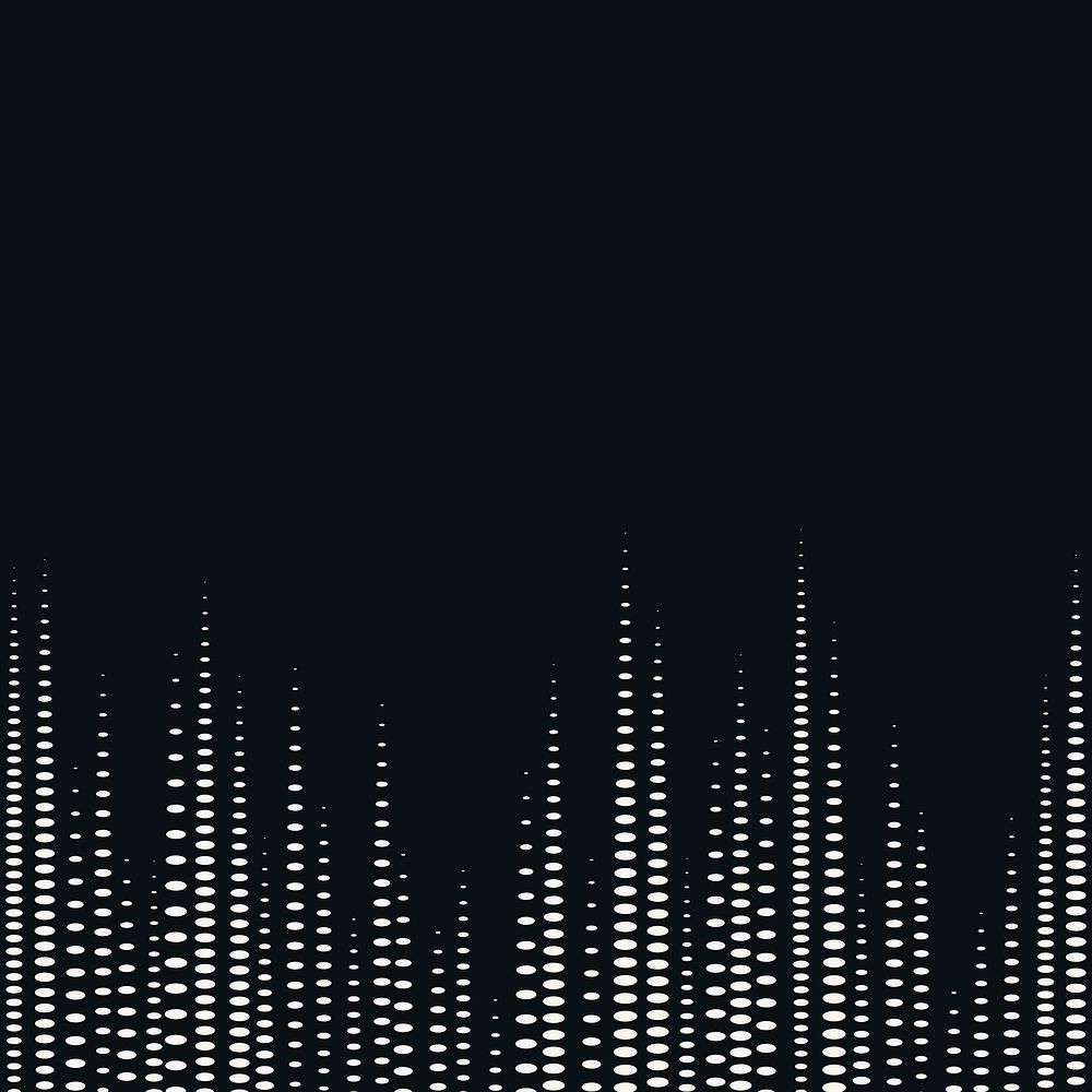 Music equalizer technology black background vector with white digital sound wave