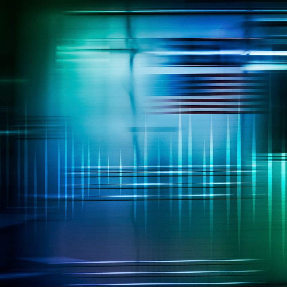 Sound wave technology blurry subway train remixed media