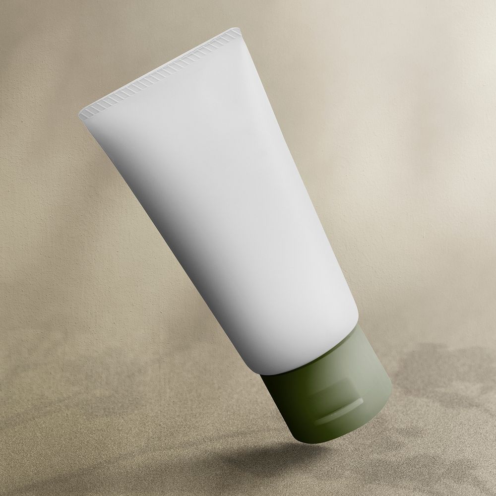 Minimal skincare tube beauty product packaging