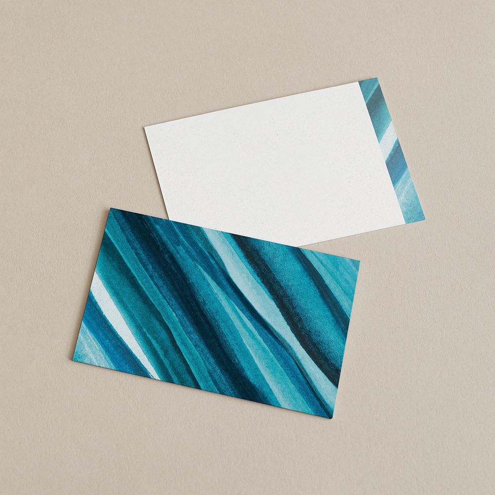 Business cards aesthetic ombre watercolor style with design space