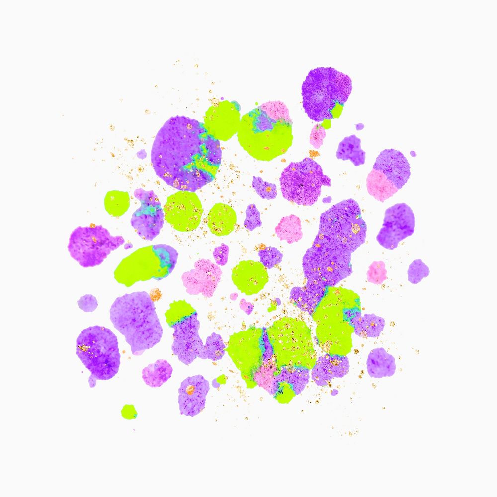 Purple and green psd wax melted crayon art element