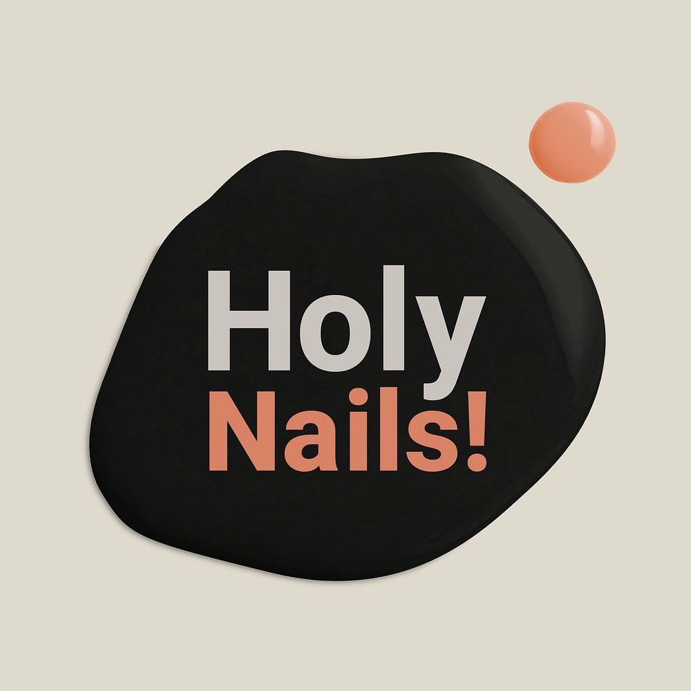 Holy nails business logo psd creative color paint style