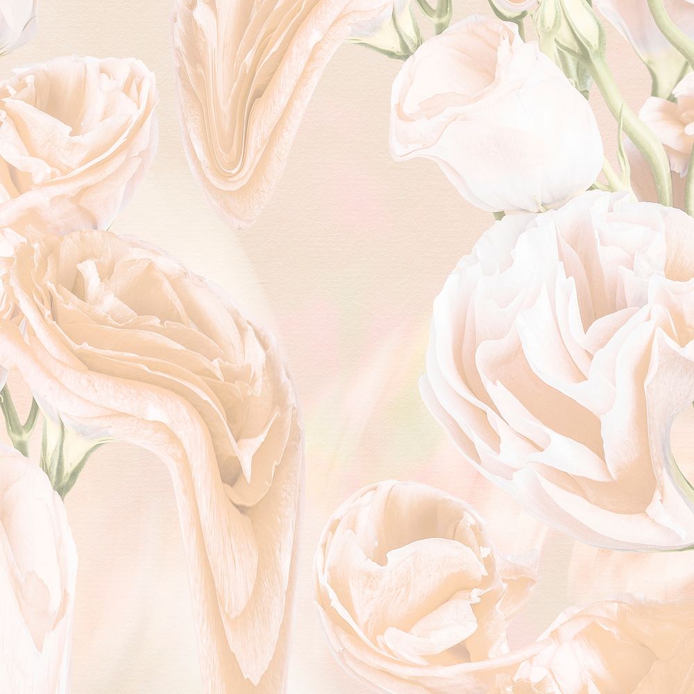 Aesthetic background, trippy beige rose flower
