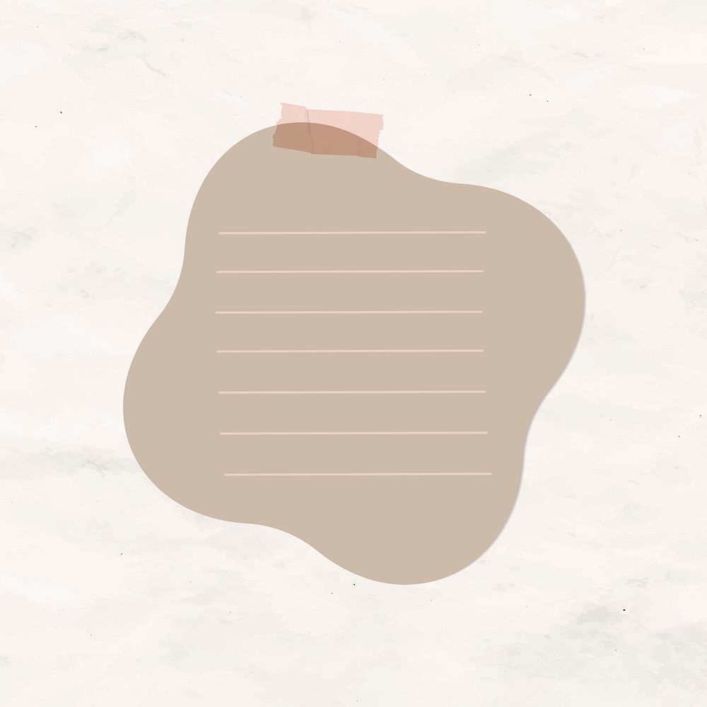 Digital note psd brown lined paper element