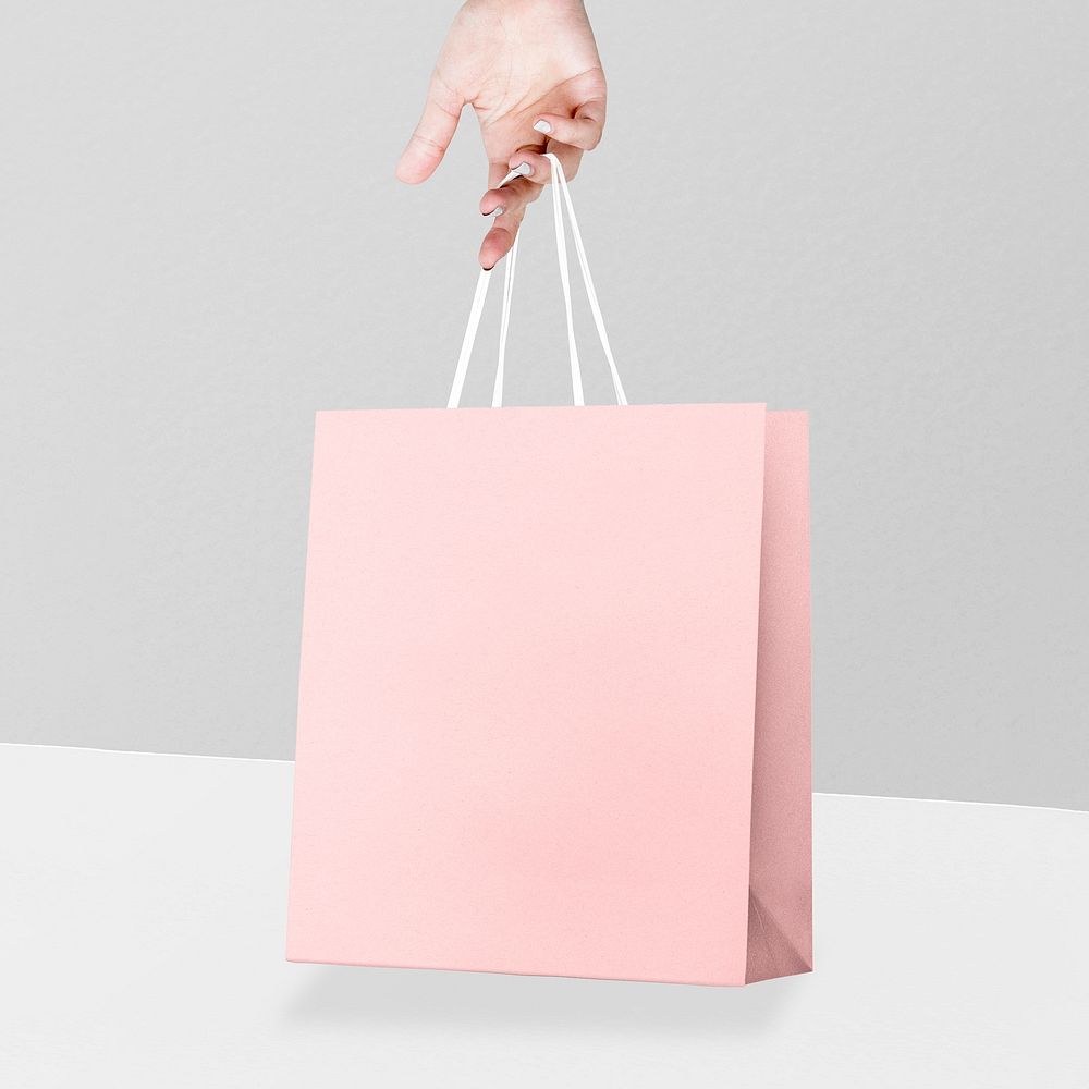 Paper shopping bag in minimal style with design space