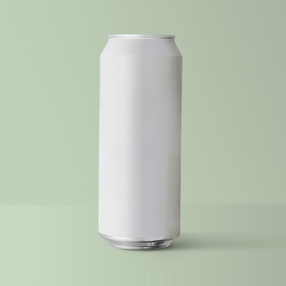 White soda can beverage product packaging