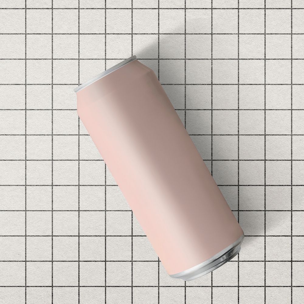 Pink soda can beverage product packaging