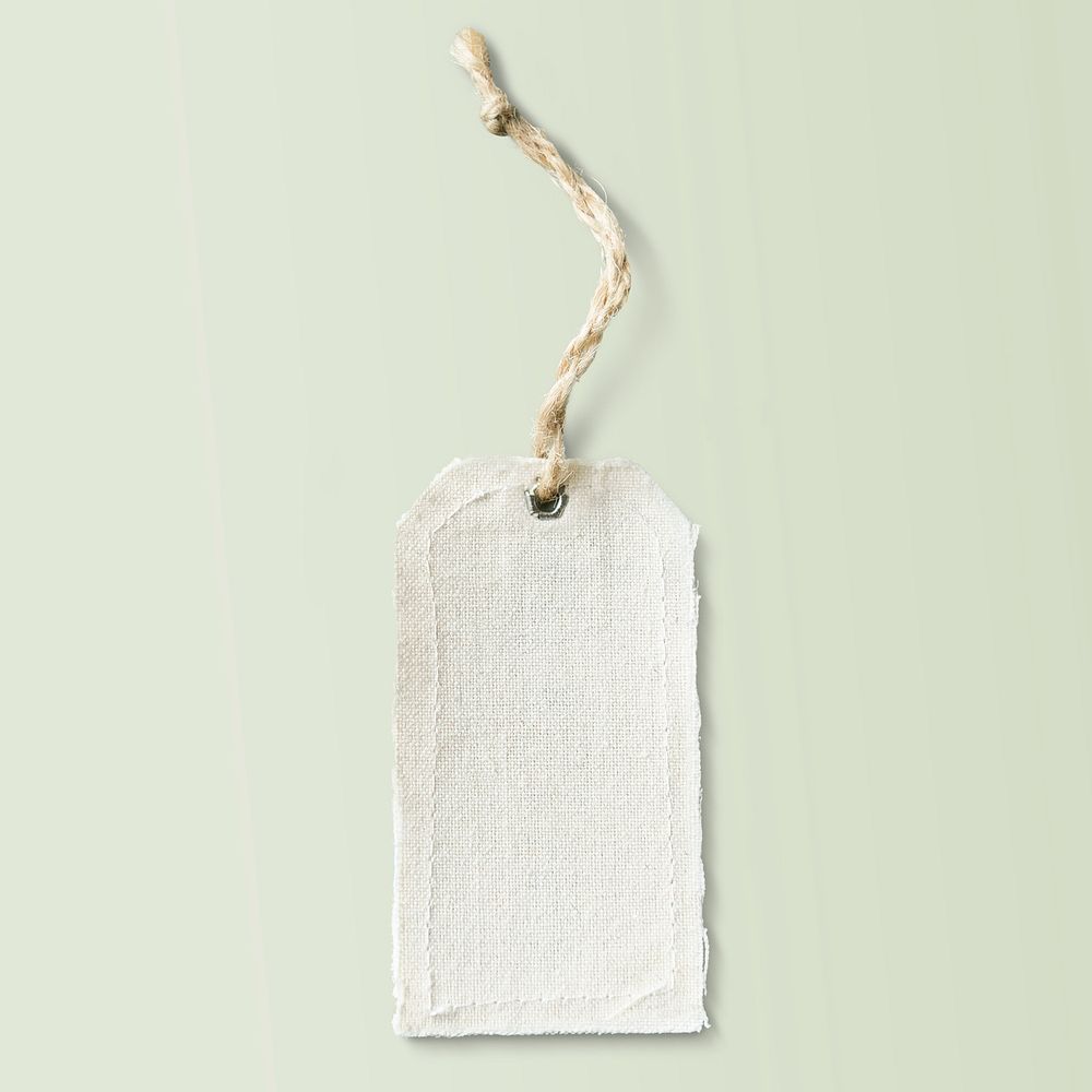 Clothing tag, white realistic blank design