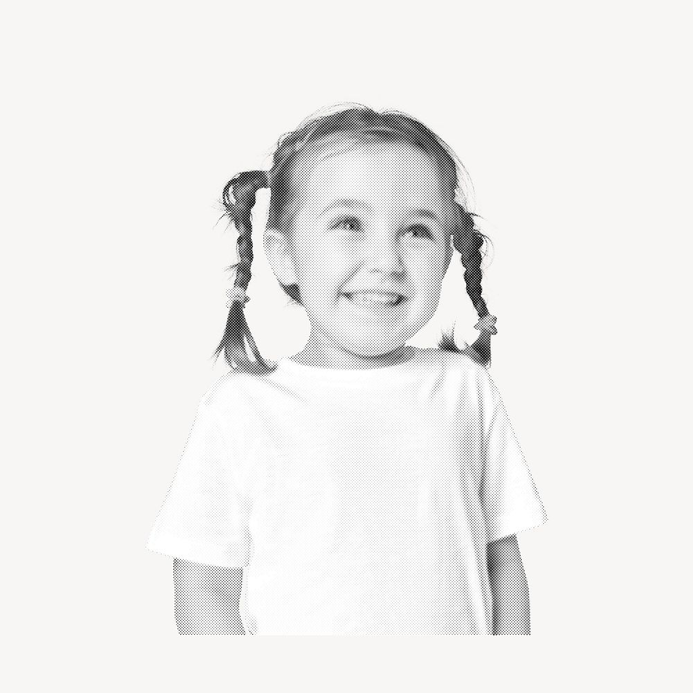 Smiling little girl, halftone design