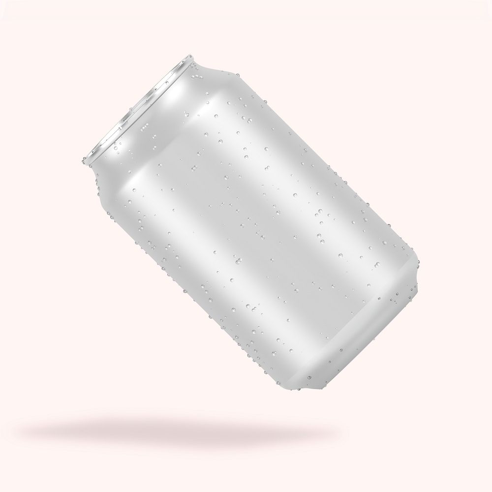 Cold beverage can with water drops