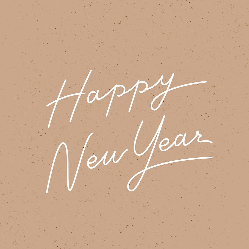 Happy New Year sticker, greeting typography clipart psd