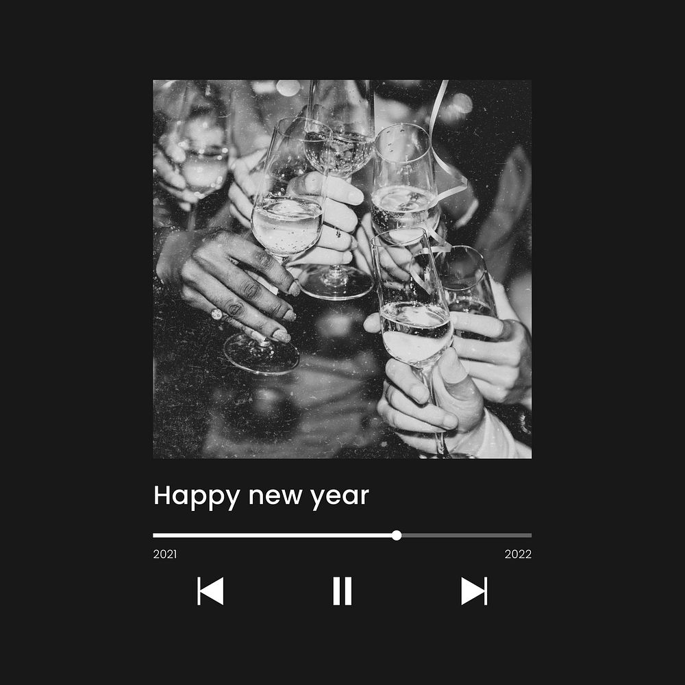 New year greeting, playlist cover design