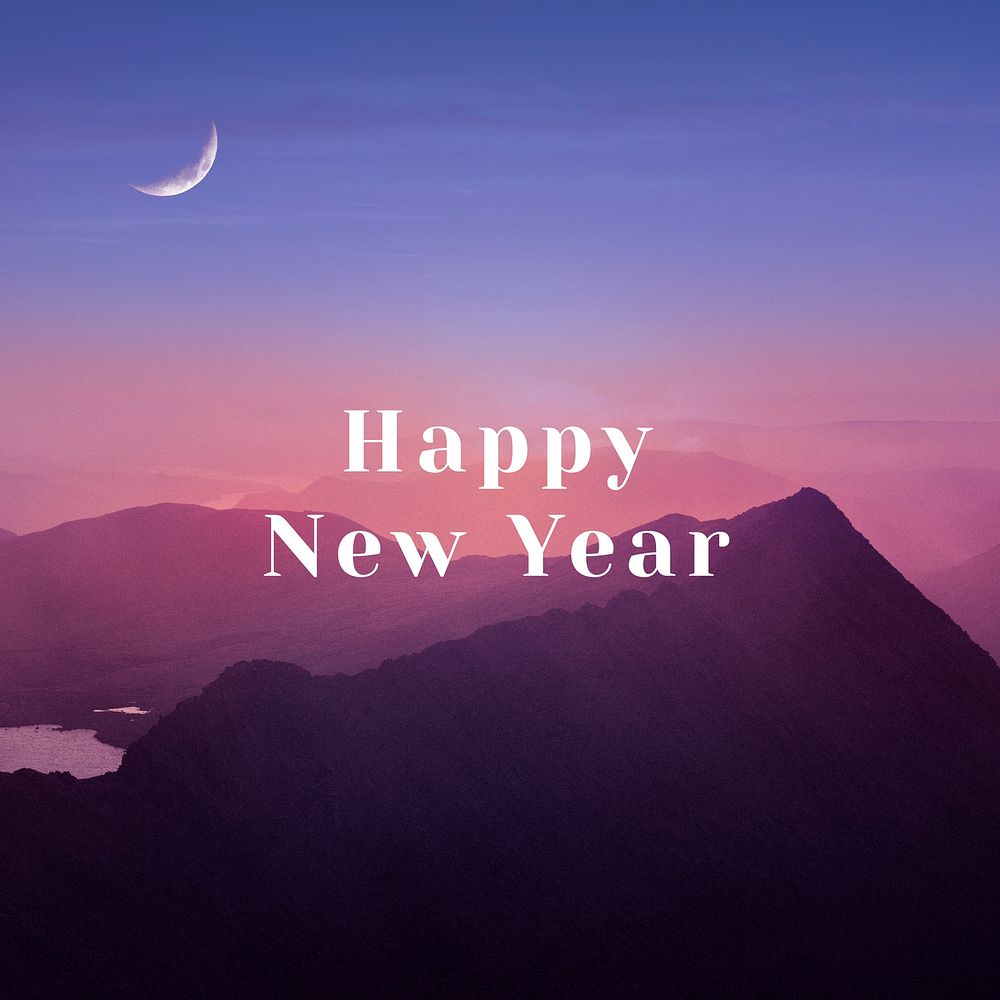 New year greeting, social media post design, aesthetic background