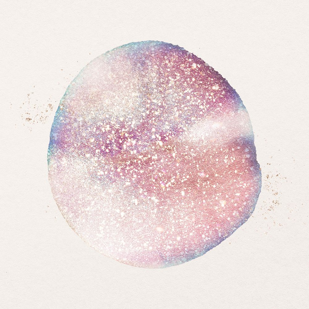 Pink watercolor glitter blob aesthetic graphic