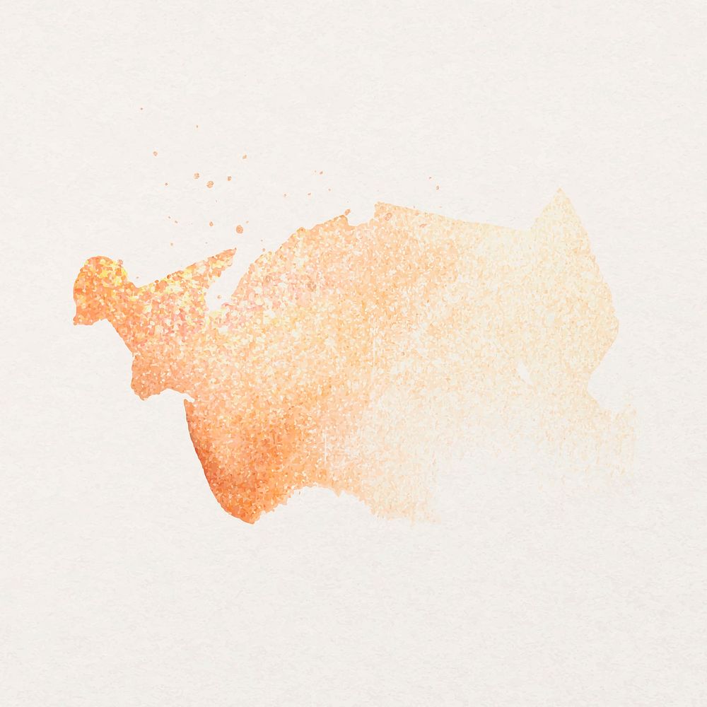Orange watercolor glitter design element aesthetic vector