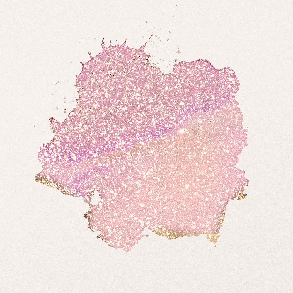 Pink watercolor glitter paint splatter aesthetic graphic